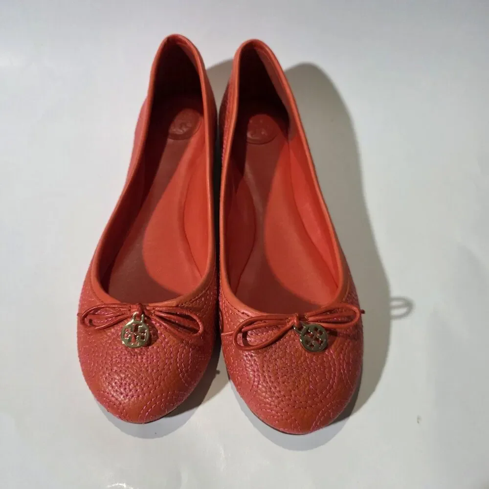 Tory Burch Womens Ballerina Flat Orange Sz 9M